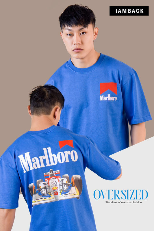 Marlboro Blue Relaxed Fit Drop Shoulder Tee