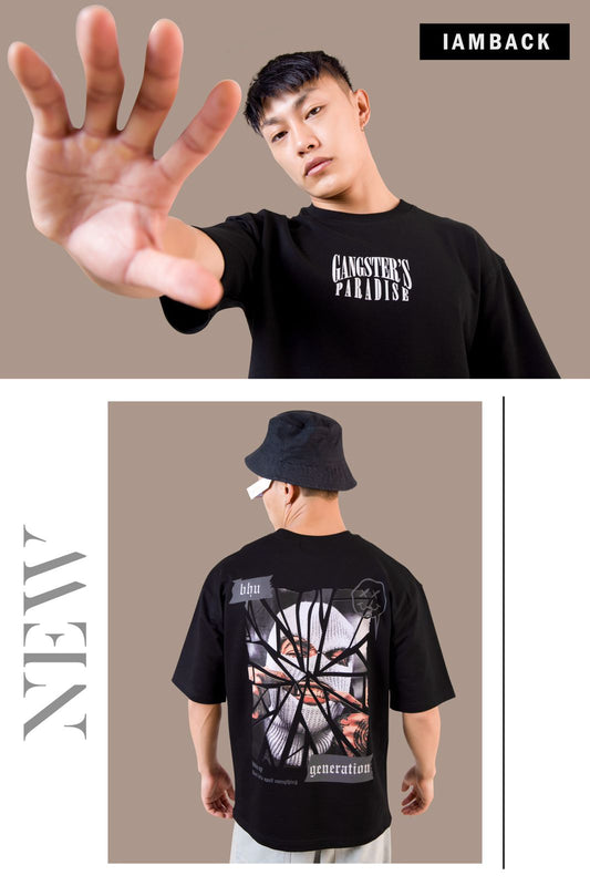 "Essential Drop Shoulder T-Shirt - Jet Black"